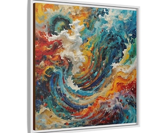 Hormus Strait Troubled Waters - Abstrakte Mosaik-Wandkunst | Persischer Golf Maritime Turbulenzen Giclée Druck auf Leinwand | Iranisches Erbe