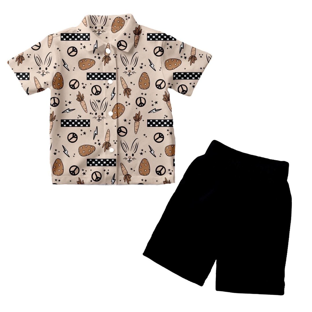 Bunny Love Short Sleeve Button Up Top main image 1