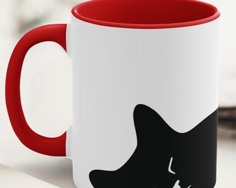 Black Cat Mug: Ceramic Coffee Cup, Cat Lover Gift