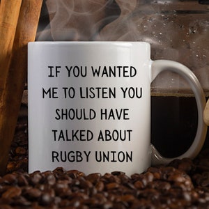 Funny Rugby Union Sports Mug, Gift for Rugby Fan, Rugby Coffee Mug, Gift for Coach