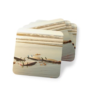 Surfboard Coaster Set of 4, Gift for Surfers, Beach Lover, Home Decor, Housewarming Gift, Coastal Decor