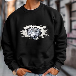 Majestic Tiger Sweatshirt - Cozy Unisex Crewneck, Animal Lover Gift, Nature Enthusiast Apparel, Wildlife Conservation Support