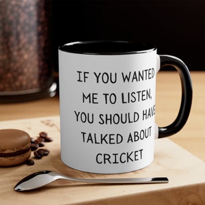 Cricket Fan Coffee Mug: Two-Tone Ceramic Design