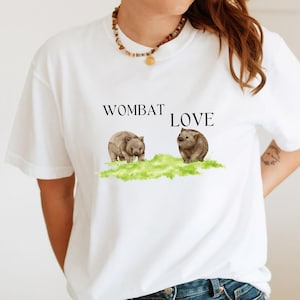 Wombat Love T-Shirt - Cute Animal Lover Tee, Nature Gift, Casual Wear, Eco-Friendly Fashion, Unisex Softstyle Tee, Aussie Wildlife