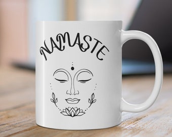 Namaste Coffee Mug, Yoga Cup, Spread Love This Holiday Season