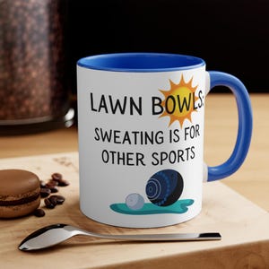 Funny Lawn Bowls-mok: koffiekop met kleurrijk accent, cadeau voor bowlers