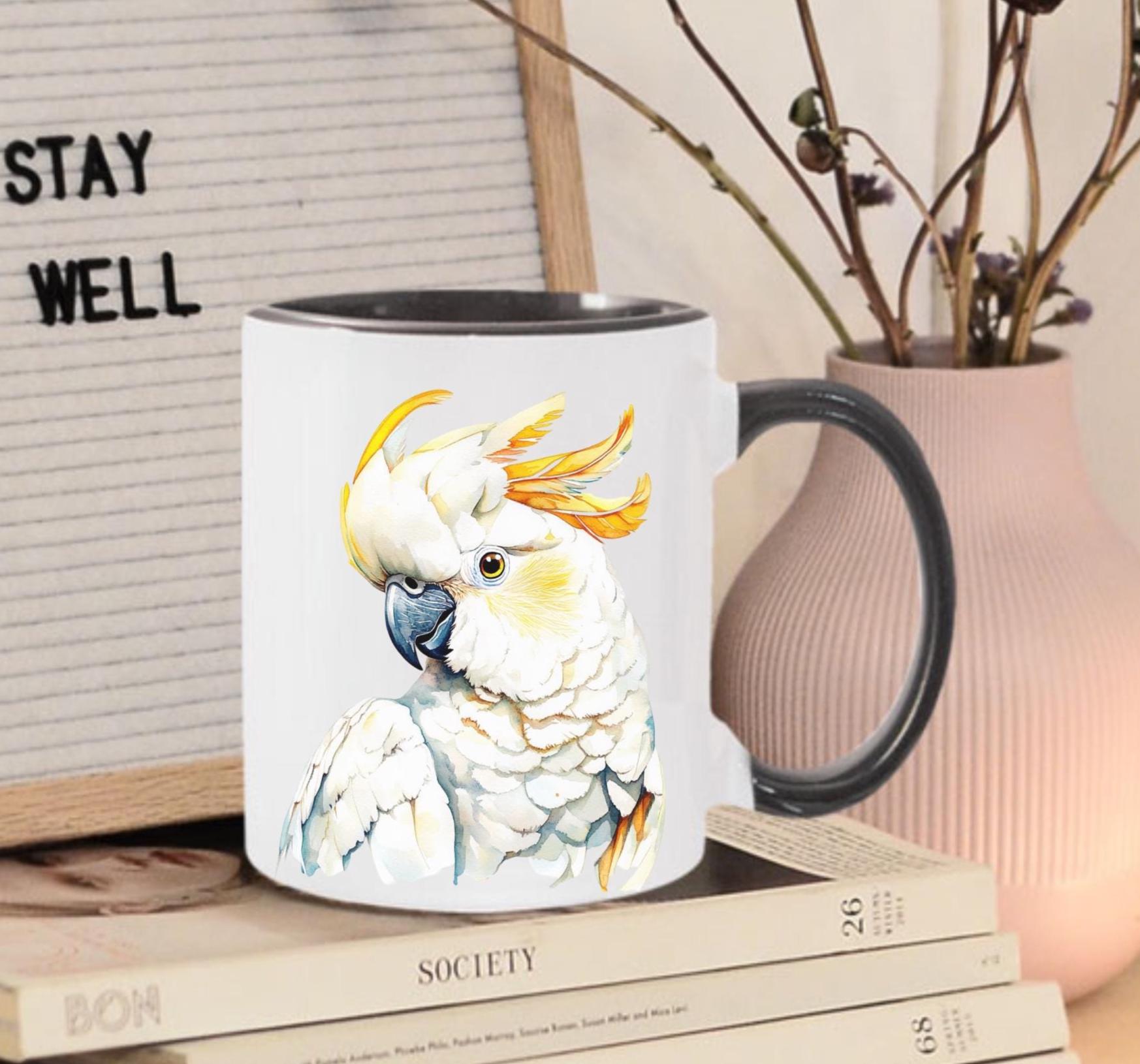 Tazza Personalizzata Con Cacatua Bianco – Regalo Unico Con Nome E Messaggio A Scelta, Ceramica 325ml