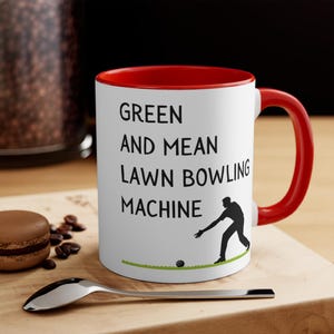 Grappige bowlingmok: &#39;Green & Mean&#39;-koffiekop