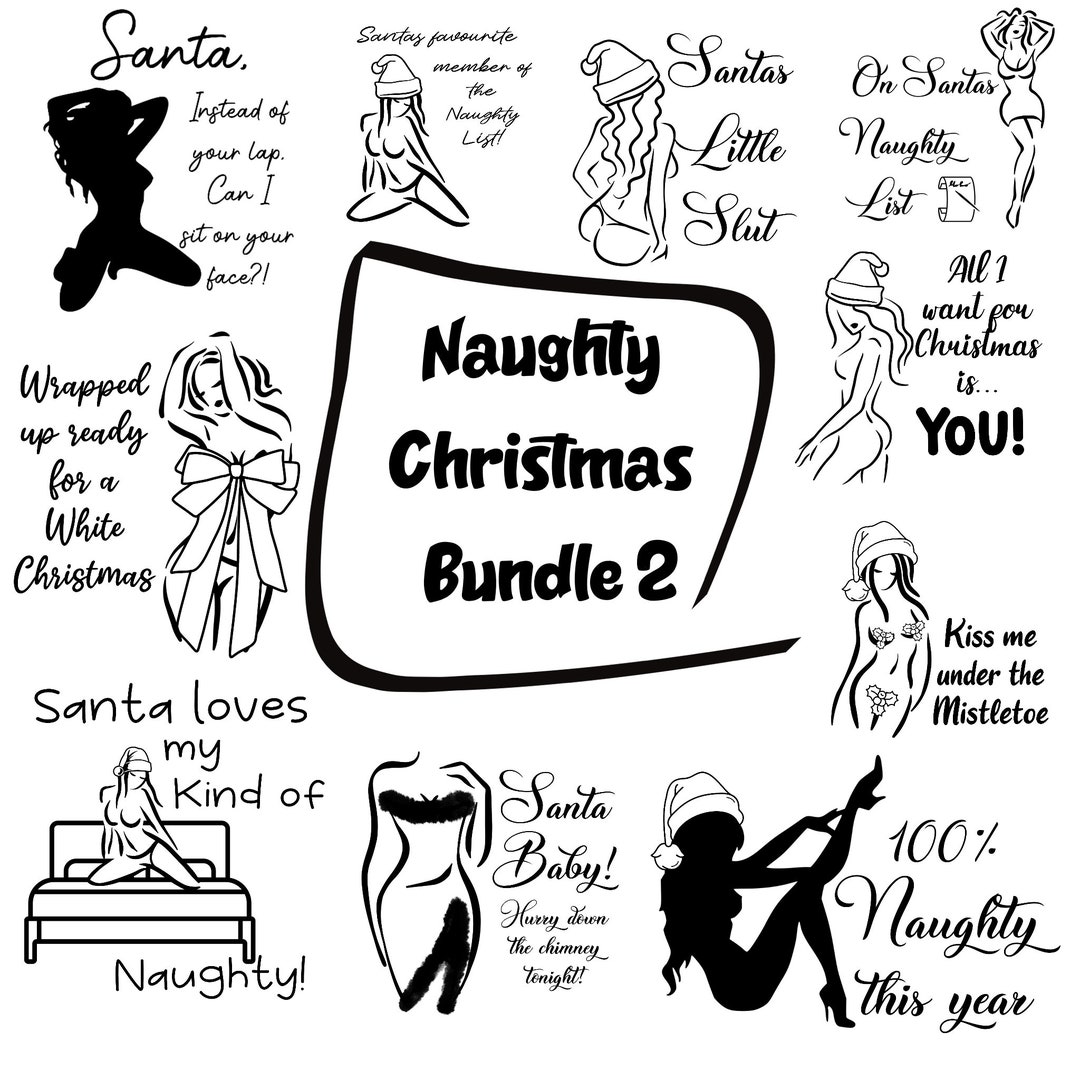 Naughty Christmas SVG Bundle 2, Sexy Holiday Cut Files, Digital