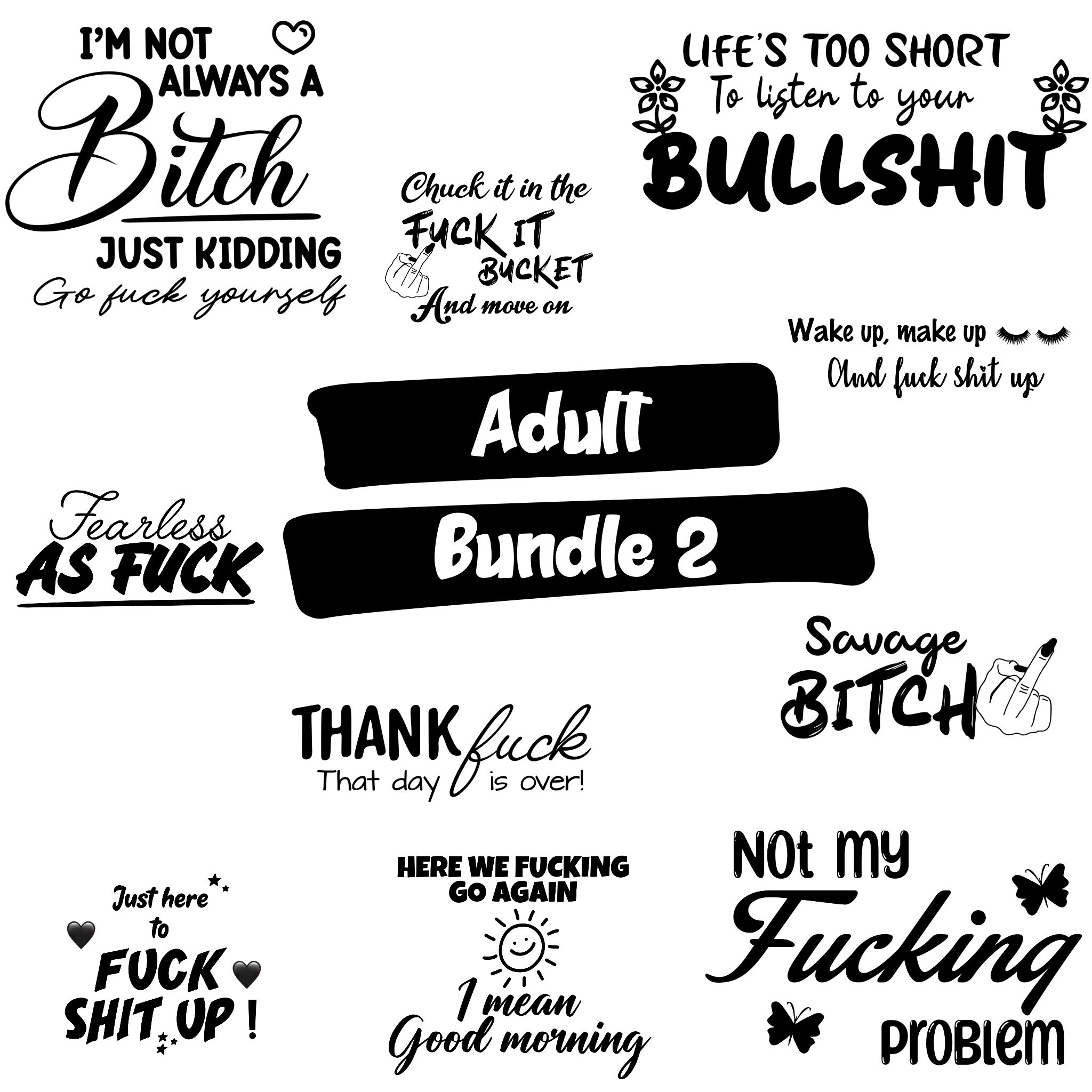 SVG Bundle 2 Sarcastic Bundle Sassy Bundle Swear/cuss Word SVG Bundle 2 Sarcastic Bundle Sassy Bundle Swear/cuss Word