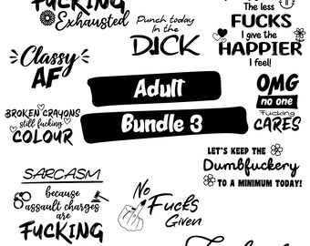 Sarcastic Swear Word SVG Bundle: Funny Adult Craft Designs (Digital Download)
