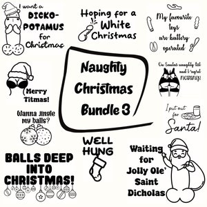 Naughty Christmas SVG Bundle 3, Sexy Holiday Cut Files, Digital Download, Festive Adult Designs