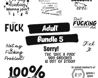 Paquete SVG de frases sarcásticas para adultos: Diseños divertidos para manualidades (descarga digital)