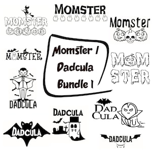 Halloween Momster and Dadcula SVG Bundle, Halloween Cut File, Halloween Decor, Instant Download