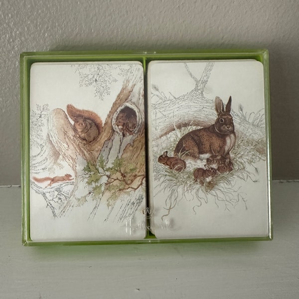 Vintage Hallmark "Rabbits & Squirrels" Bridge Playing Cards