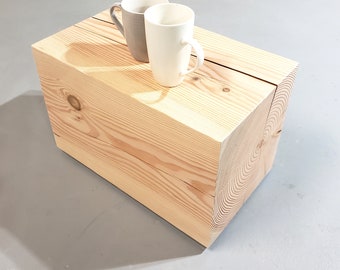 Timber block side table stump table modern minimalist cube side table plinth