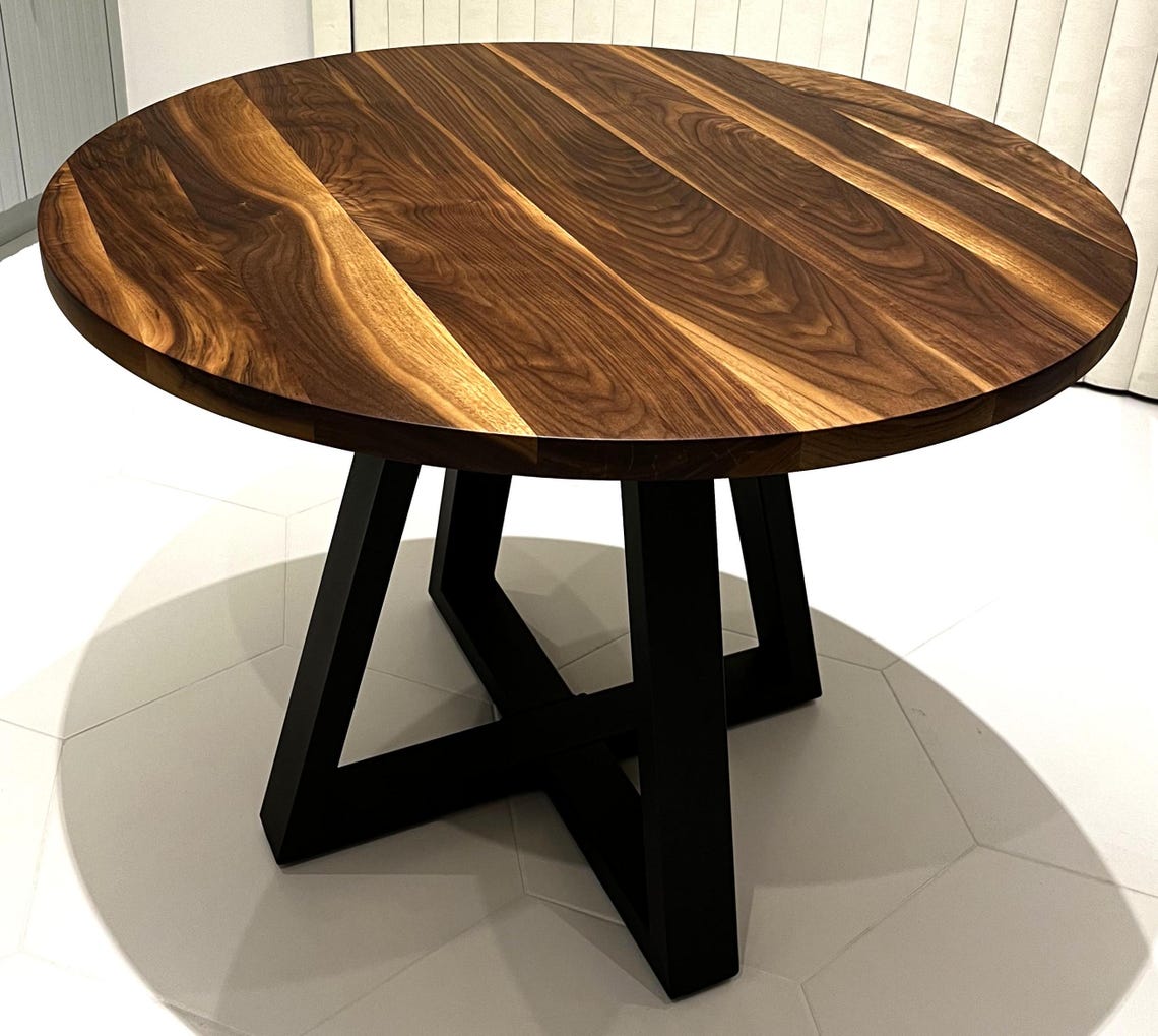 Walnut Table Top Roundedf Round Walnut Table Tops, Ready to Use, Build Your Own Table 36 Inch ...