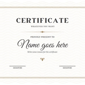 Personalized Printable Certificate - Customizable Award for Any Occasion - Editable Template for Instant Download