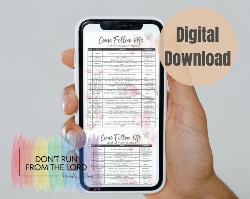 2024 Come Follow Me Lesson Schedule for LDS Church Printable and