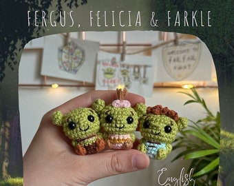 Crochet Pattern For Baby Ogres: Fergus, Felicia & Farkle (PDF) (English)