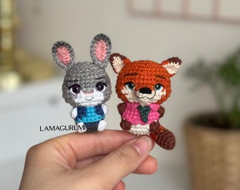 Crochet Pattern for Fox & Bunny Partners Amigurumi (English) (PDF)