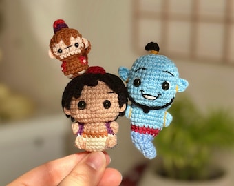 Crochet Pattern for magic Lamp boy, Cheeky monkey and Lamp spirit Amigurumi (PDF) (English)