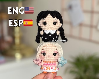 Patrón de crochet para amigurumi Dark & Light Roommates (inglés, español) (PDF)