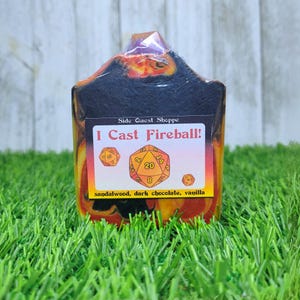 I Cast Fireball Artisan Soap | PRE ORDER | kawaii cosmetics | table top merch | gift | dnd | gamer | handmade | masculine & woodsy scent