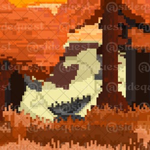 Appa Pixel Art Print | handmade | retro art print | pixel art merch | gift | otaku | wall art | 8 bit | Geeky room decor | 8.5x11