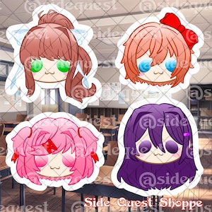 Literature Club Stickers | handmade | kawaii stickers | gamer merch | gift | otaku | stationary | manga | water resistant | vinyl | DDLC