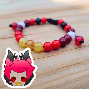 Alastor Adjustable Bead Bracelet | handmade | kawaii accessories | Hazbin Hotel | Hellaverse | apparel