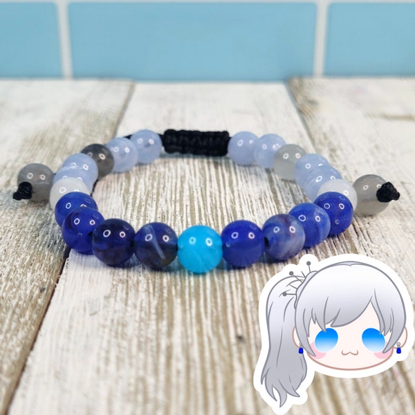 Weiss Schnee | RWBY | Adjustable Bead Bracelet |handmade | kawaii accessory | manga, anime merch | gift | otaku | cosplay jewelry | apparel