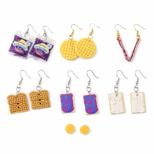 Breakfast Earrings | Mini Food Breakfast Jewelry, Waffles, Pop-Tarts, Uncrustables