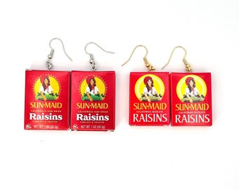 Sun-Maid Raisin Earrings | Mini Food Jewelry