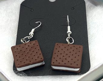 Ice Cream Sandwich Earrings | Mini Food Jewelry