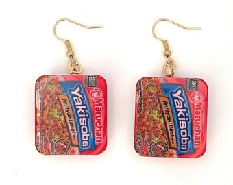 Maruchan Yakisoba Noodle Earrings | Mini Food Jewelry Gift