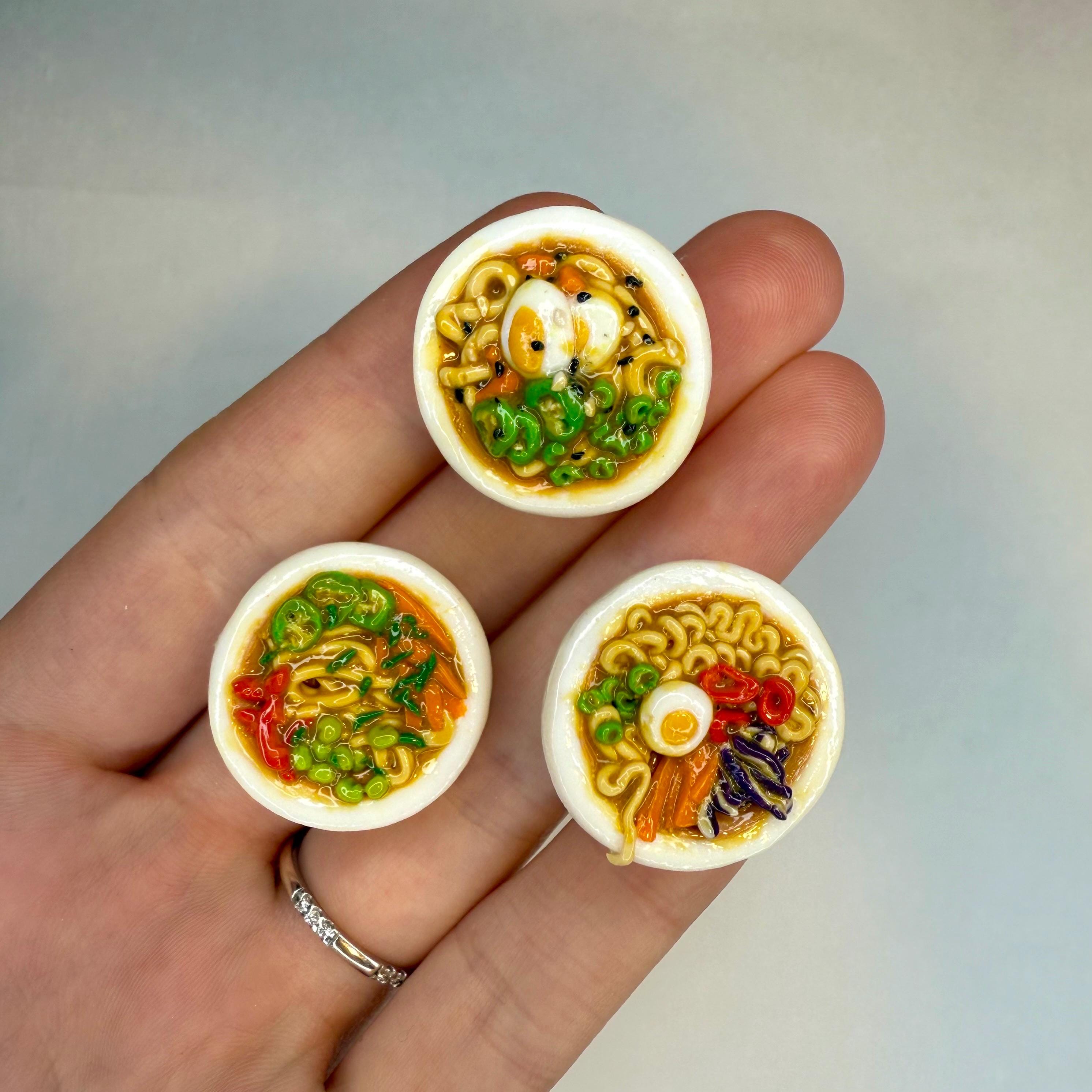 Ramen Noodle Bowl Magnet Set | Mini Polymer Clay Food Magnets - Etsy