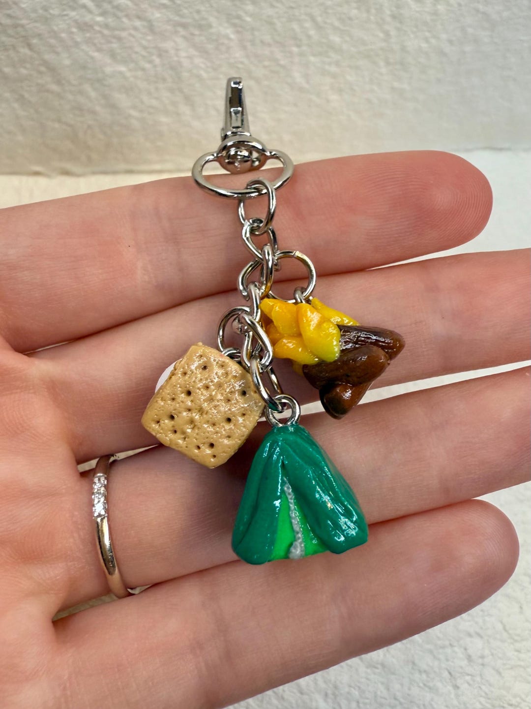Camping Charm Keychain | S’mores, Tent, and Campfire Clay Charms - Etsy