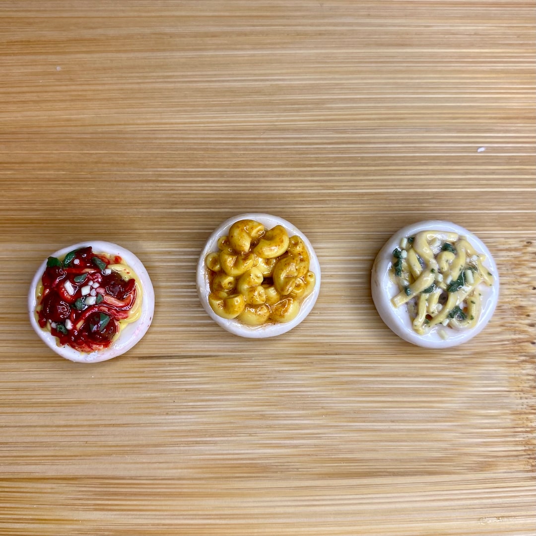 Mini Pasta Bowl Magnet Set: Handmade Polymer Clay Food Magnets - Etsy