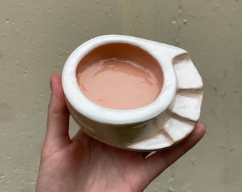 Peach Clay Pool with Spiral Stairs Decorative Dish | Planter | Ashtray
