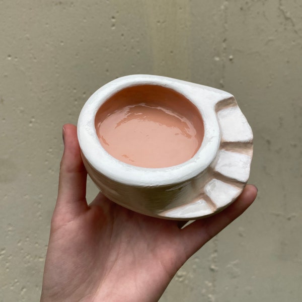 Peach Clay Pool with Spiral Stairs Decorative Dish | Planter | Ashtray