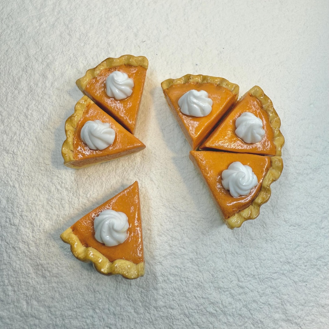 Pumpkin Pie Magnet Set | Mini Polymer Clay Food Magnets - Etsy