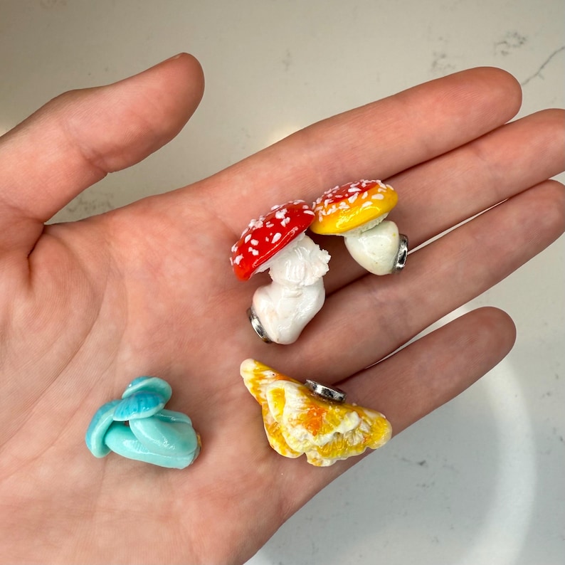 Colorful Mushroom Magnet Set | Mini Polymer Clay Magnets - Etsy