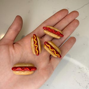 Hot Dog Magnet Set | Mini Polymer Clay Food Magnets