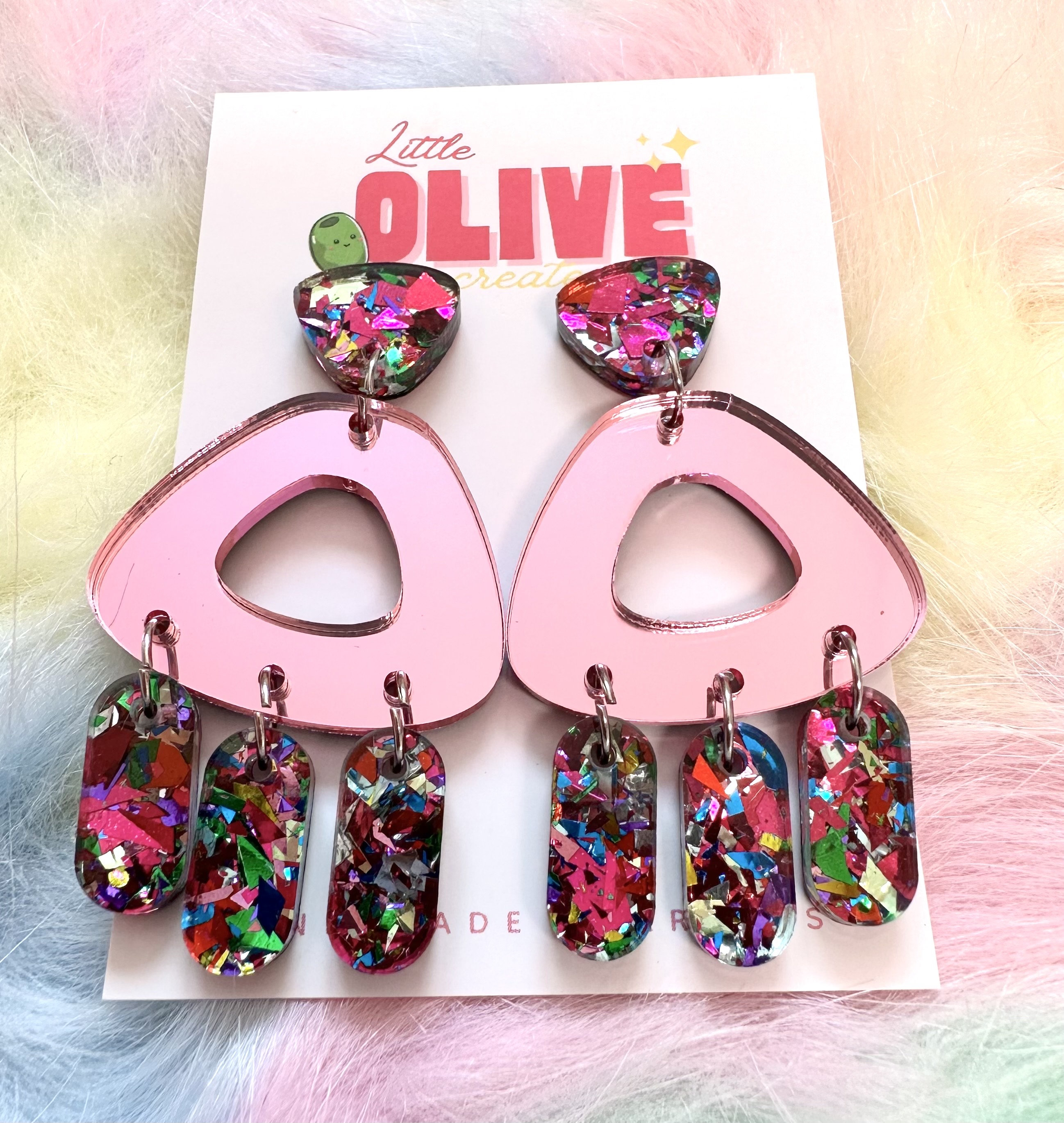 Rainbow Glitter Hoop Earrings – Shabby Chic Boutique and Tanning Salon