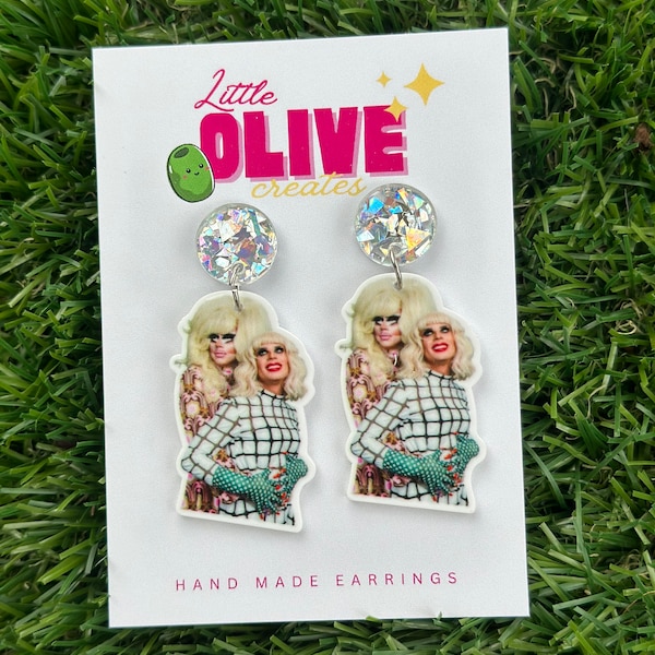 Fabulous Trixie and Katya Drag Queen Earrings - Slay the Day!