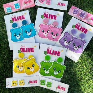Whimsical Care Bear Stud Earrings-Choose from 5 Different Colours!