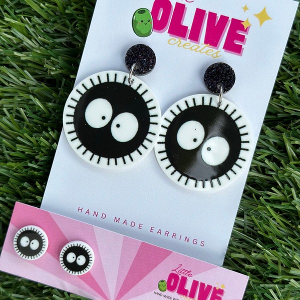 Soot Sprites Studio Ghibli Anime Earrings - Cute Studs and Dangles!