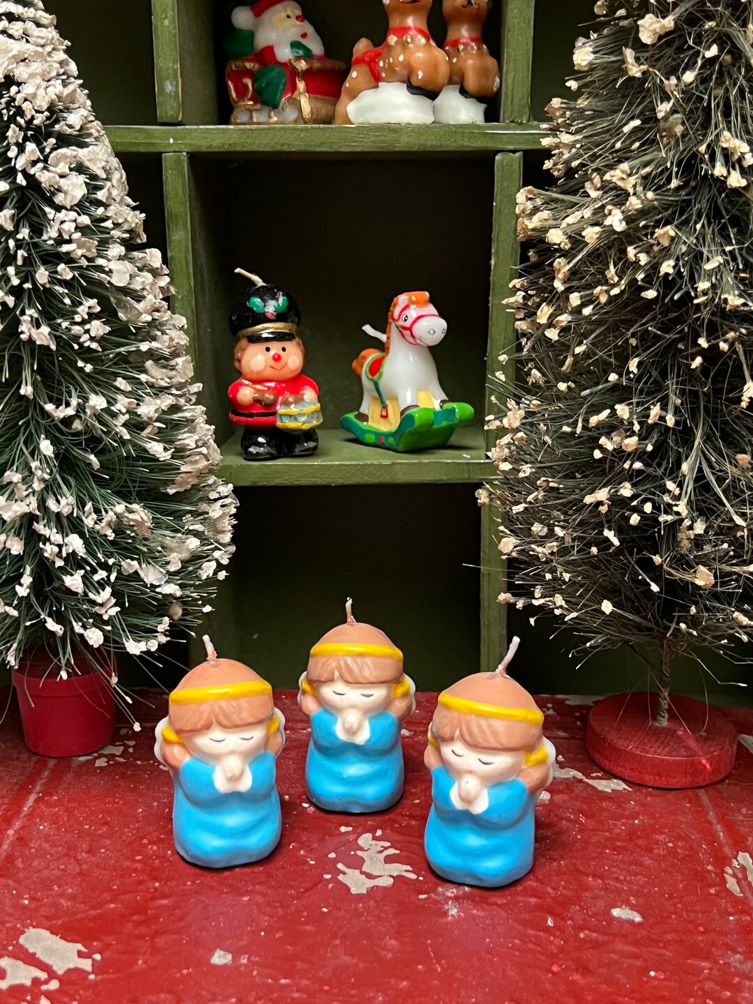 Vintage Hallmark Christmas Novelty Candles Set of 5, Christmas Candles