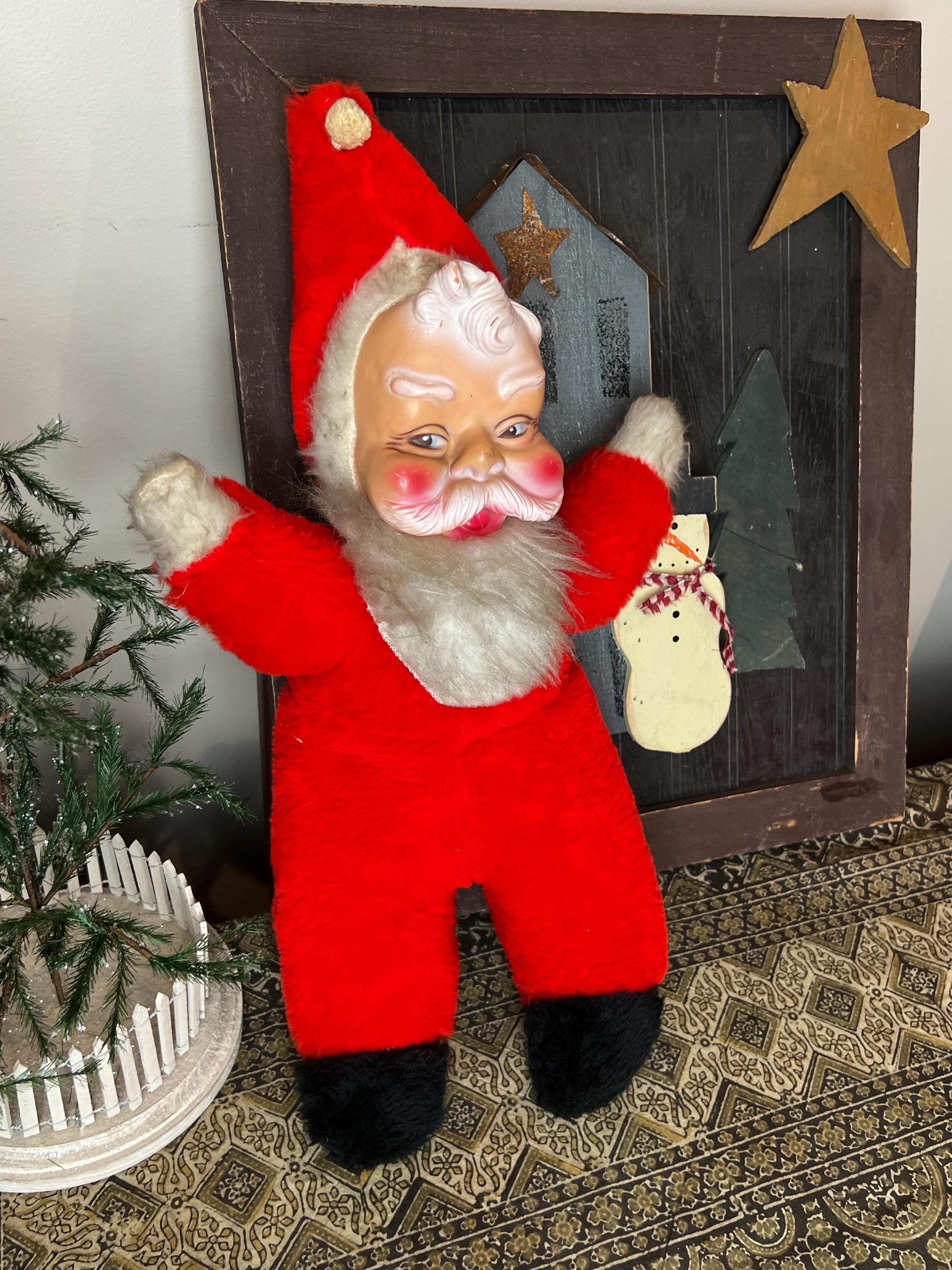 Vintage Plush Santa - Etsy